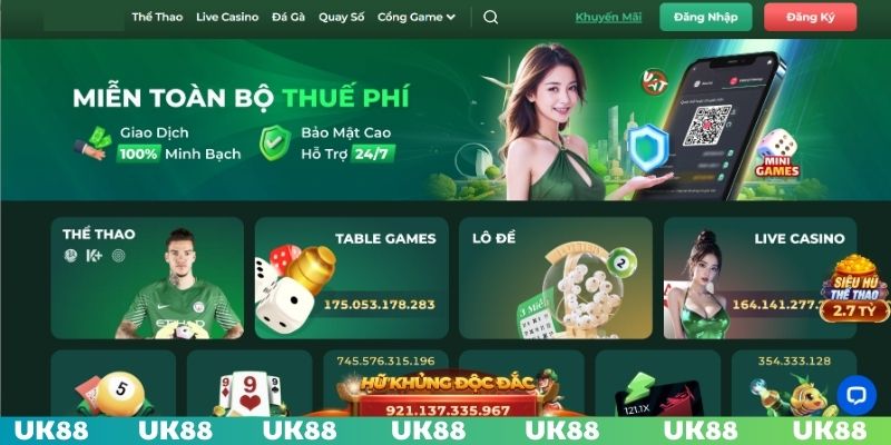 Nhà cái UK88 hoạt động uy tín ngay từ thời điểm thành lập
