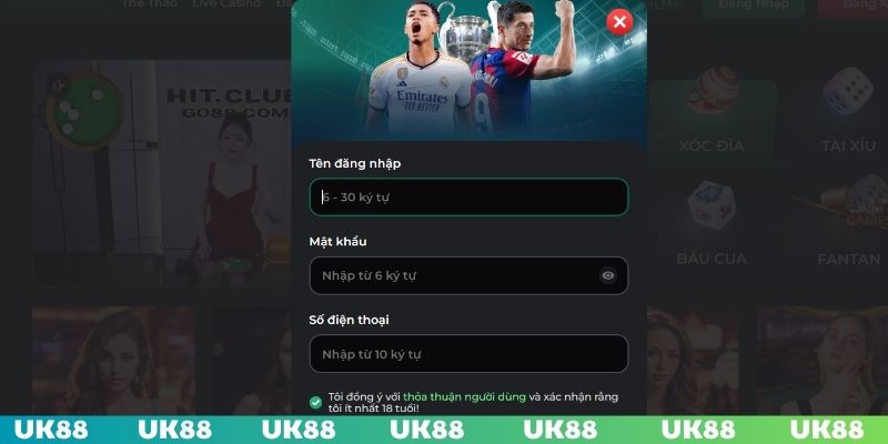 Thông tin quan trọng điền vào biểu mẫu tạo tài khoản