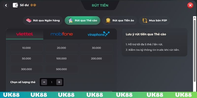 Tốc độ rút tiền UK88 nhanh xử lý tự động